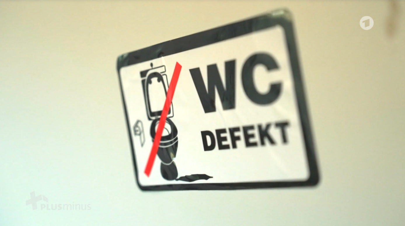 Schild: defektes WC